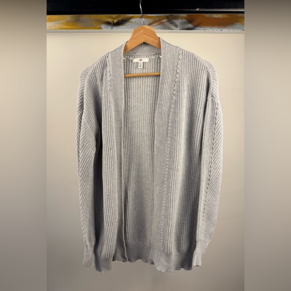 BP. Light Gray Open-Front Knit Cardigan – Size XS